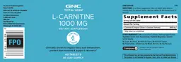Label for L-Carnitine 1000 mg