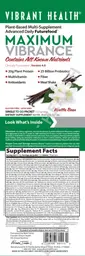 Label for Maximum Vibrance Vanilla Bean