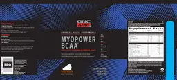 Label for Myopower BCAA Tangy Orange