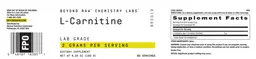 Label for L-Carnitine 2 grams