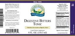 Label for Digestive Bitters Tonic