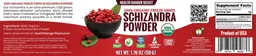 Label for 100% Organic Freeze-Dried Schizandra Powder