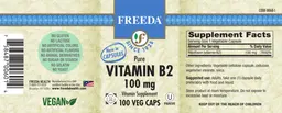 Label for Pure Vitamin B2 100 mg