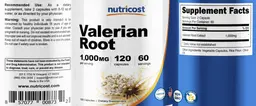 Label for Valerian Root 1000 mg