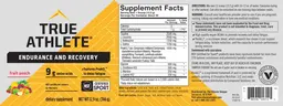 Label for Endurance and Recovery Fruit Punch