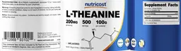 Label for L-Theanine 200 mg Unflavored