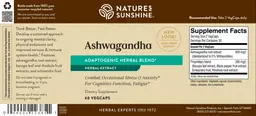 Label for Ashwagandha