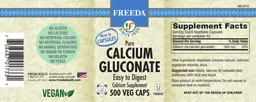 Label for Pure Calcium Gluconate