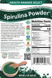 Label for Spirulina Powder