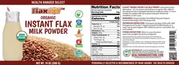 Label for FlaxJoy Organic Instant Flax Milk Powder
