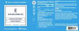 Label for Vitamin E 670 mg (1000 IU)
