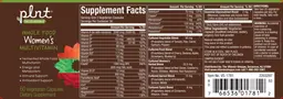 Label for Whole Food Women's Multivitamin