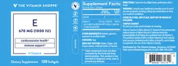 Label for Vitamin E 670 mg (1000 IU)