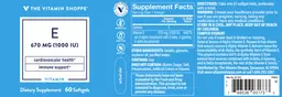 Label for Vitamin E 670 mg (1000 IU)