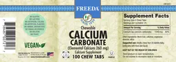 Label for Chewable Calcium Carbonate 260 mg