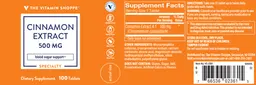 Label for Cinnamon Extract 500 mg