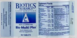 Label for Bio-Multi Plus Iron & Copper Free