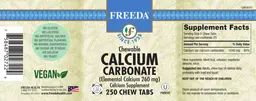Label for Chewable Calcium Carbonate 260 mg