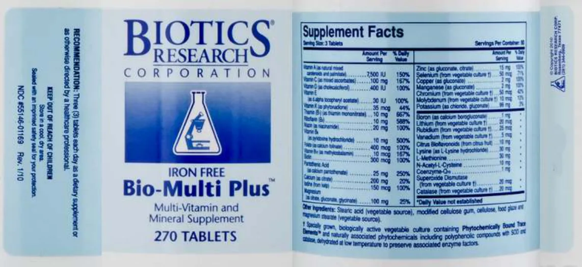 Label for Bio-Multi Plus Iron Free