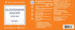 Label for Glucosamine Sulfate 1000 mg