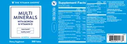 Label for Multi Minerals with Boron & Vitamin D