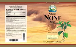 Label for Nature's Noni Juice
