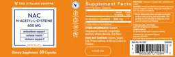 Label for NAC 600 mg