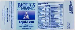 Label for Equi-Fem Iron & Copper Free