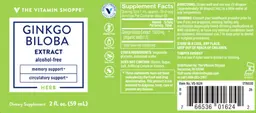 Label for Ginkgo Biloba Extract