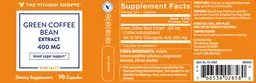 Label for Green Coffee Bean Extract 400 mg