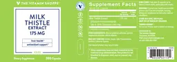 Label for Milk Thistle Extract 175 mg