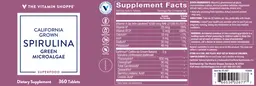 Label for California Grown Spirulina