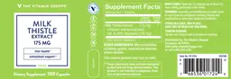 Label for Milk Thistle Extract 175 mg