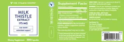 Label for Milk Thistle Extract 175 mg