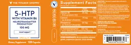 Label for 5-HTP with Vitamin B6 100 mg