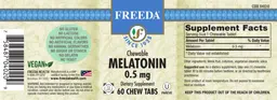 Label for Chewable Melatonin 0.5 mg