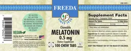 Label for Chewable Melatonin 0.5 mg