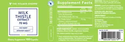 Label for Milk Thistle Extract 70 mg