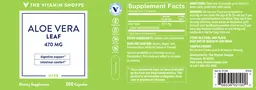 Label for Aloe Vera Leaf 470 mg