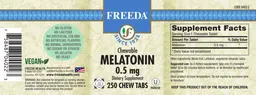 Label for Chewable Melatonin 0.5 mg