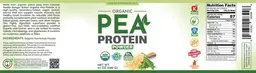 Label for Organic Pea Protein Powder