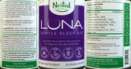 Label for Luna Gentle Sleep Aid