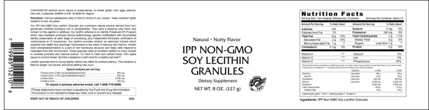 Label for IPP Non-GMO Soy Lecithin Granules