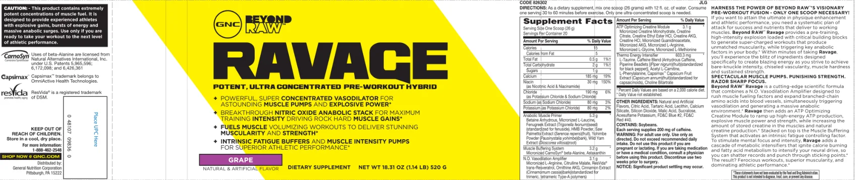 Label for Ravage Grape