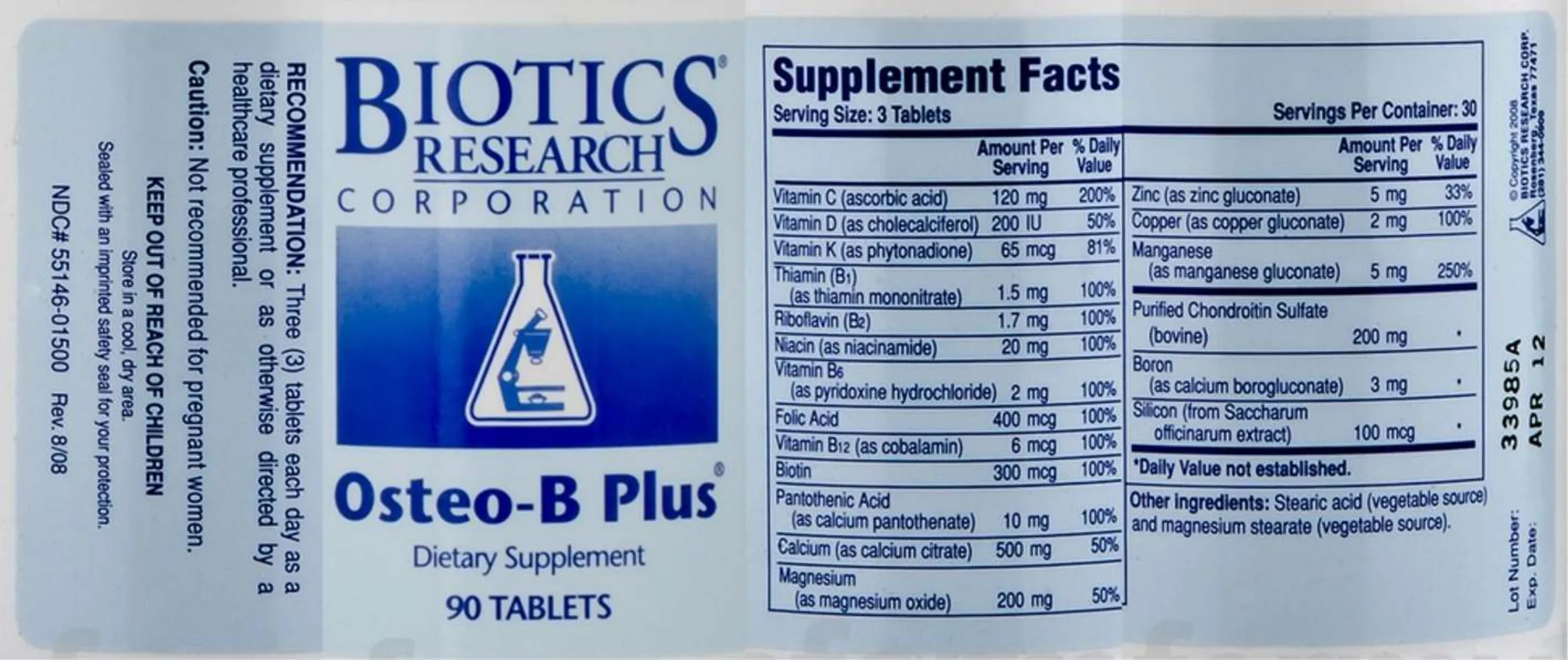 Label for Osteo-B Plus