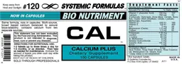 Label for CAL Calcium Plus