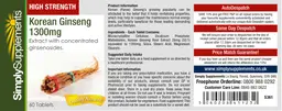 Korean Ginseng 1300 mg