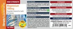 Label for Magnesium 100 mg