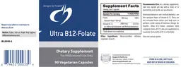 Label for Ultra B12-Folate