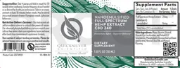 Label for Nanoemulsified Full Spectrum Hemp Extract CBD 240